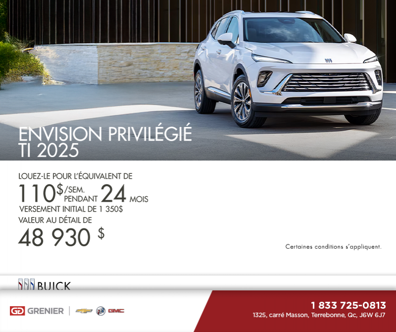 Procurez-vous la Buick Envision Privilégié TI 2025