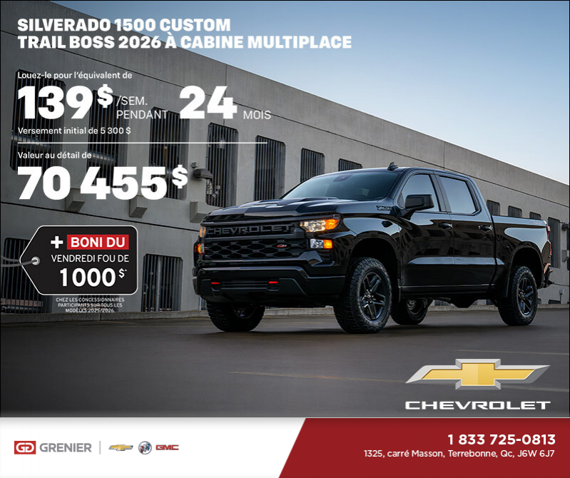 Procurez-vous le Chevrolet Silverado 1500 2026