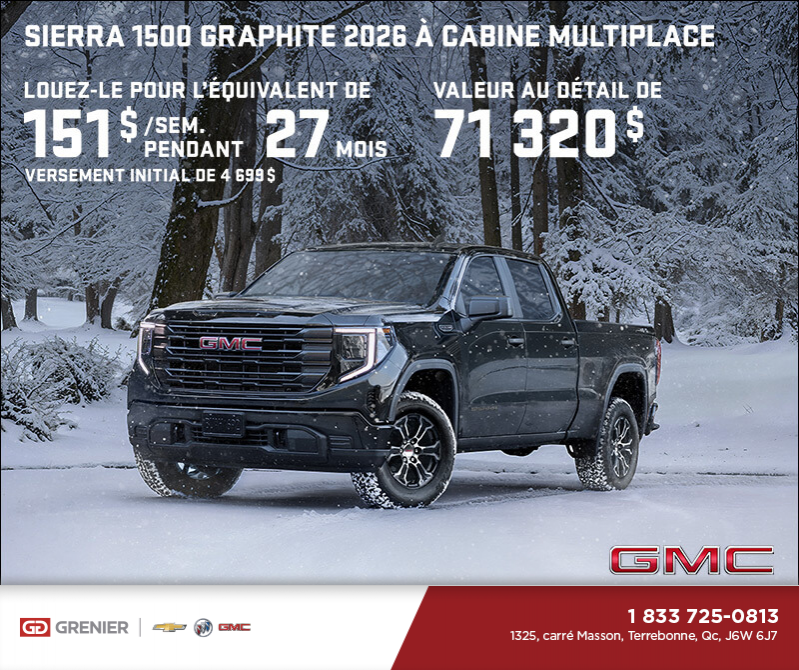 Le GMC Sierra 1500 2026 Graphite