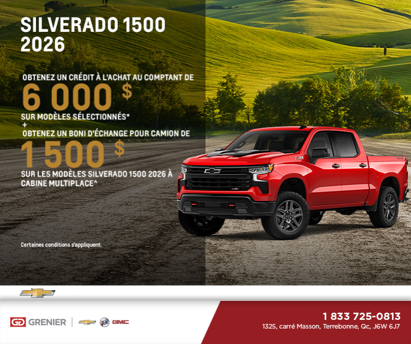 Procurez-vous le Chevrolet Silverado 1500 2026