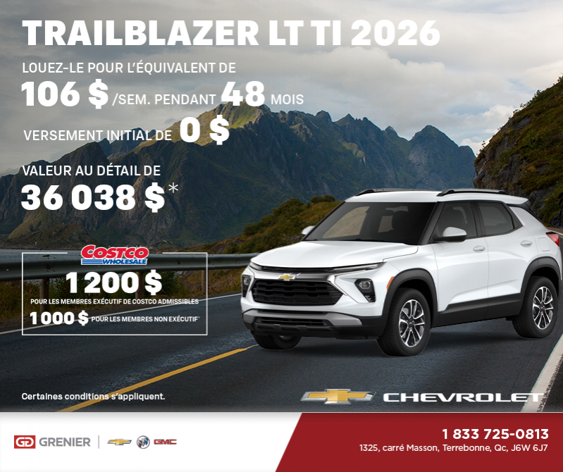Le Chevrolet Trailblazer LT TI 2026