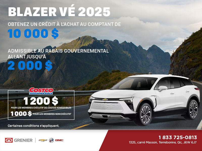 Procurez-vous le Chevrolet Blazer VÉ 2025