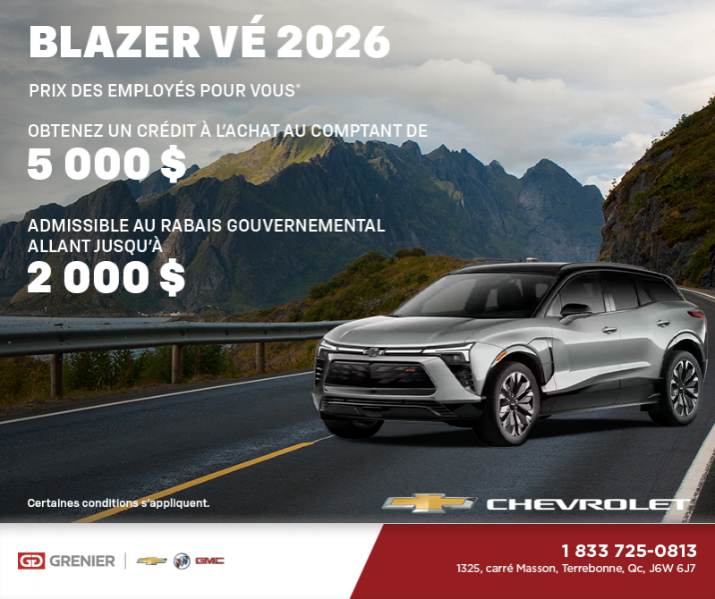 Procurez-vous le Chevrolet Blazer VÉ 2026