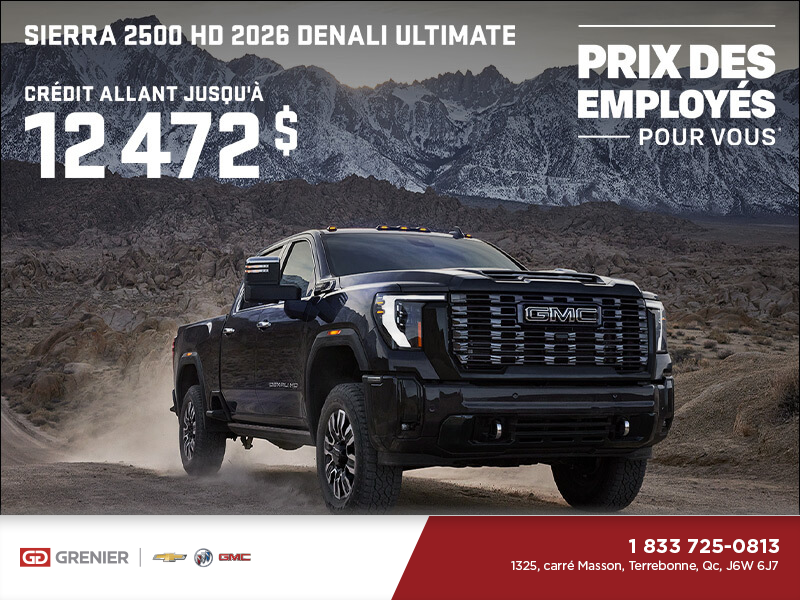 Le GMC  Sierra 2500 HD Denali Ultimate 2026