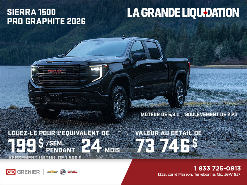 Le GMC Sierra 1500 Pro Graphite 2026 à cabine multiplace