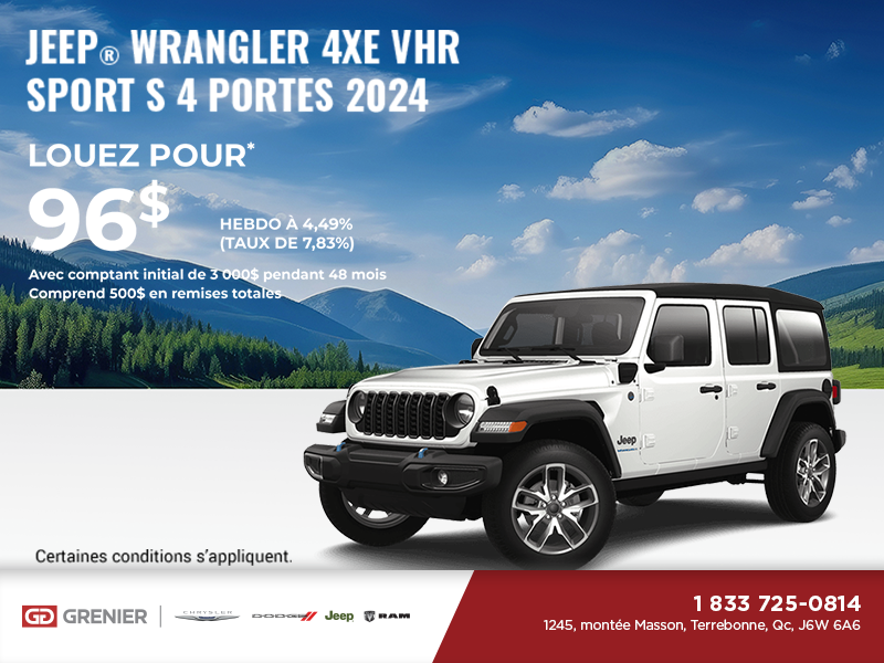 Conduisez un Jeep Jeep Wrangler 4XE 2024!