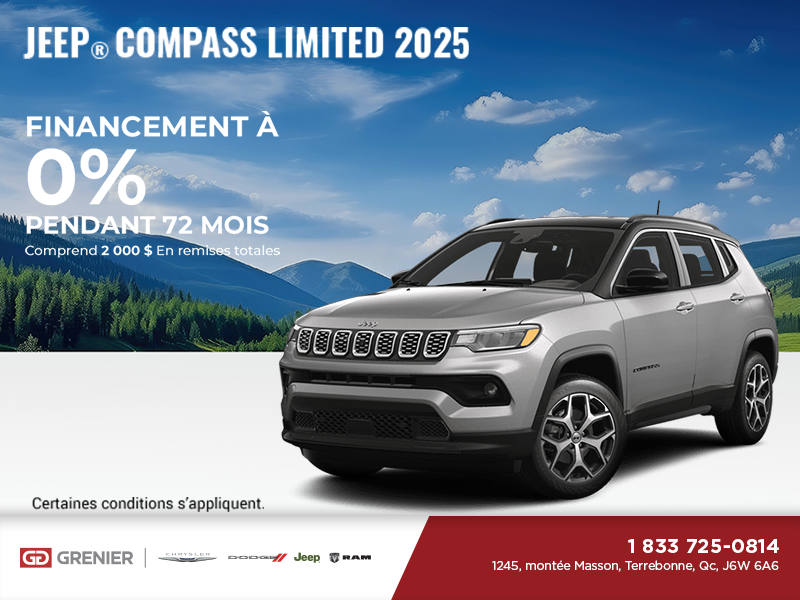 Conduisez un Jeep Compass 2025!