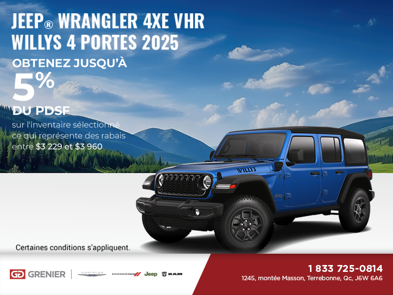 Conduisez un Jeep Jeep Wrangler 2025!