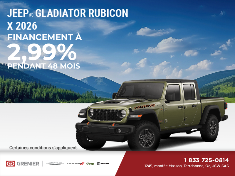 Conduisez un Jeep Gladiator 2026!