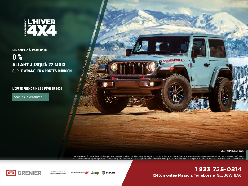 Conduisez un Jeep Jeep Wrangler 2025!