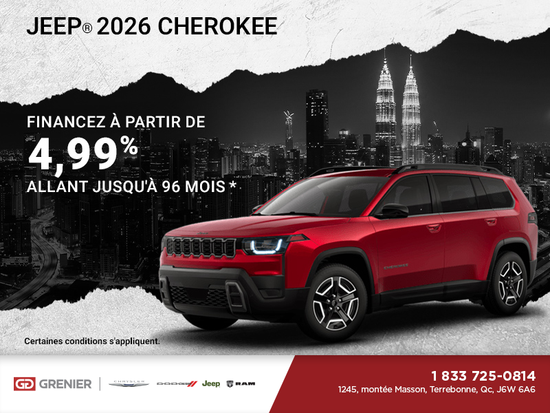 Conduisez un Jeep Cherokee 2026