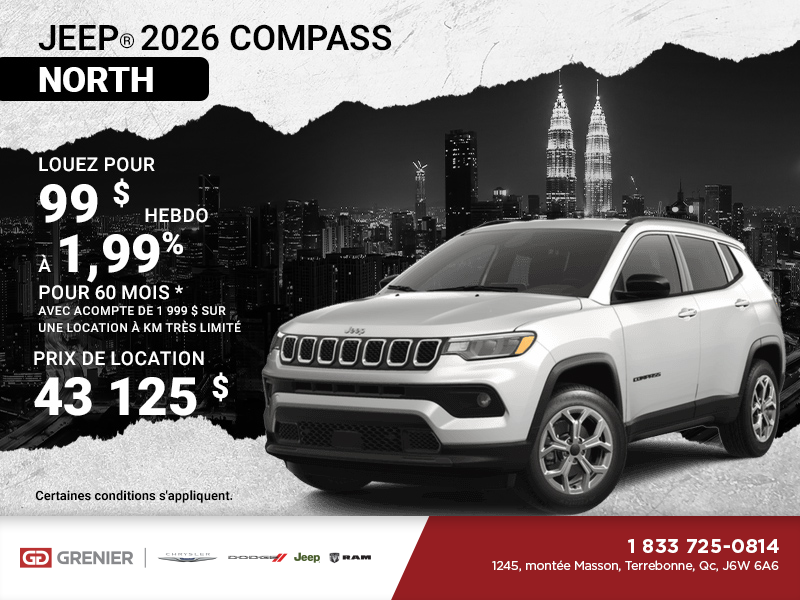 Conduisez un Jeep Compass 2026!