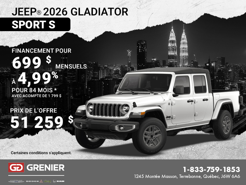 Conduisez un Jeep Gladiator 2026!