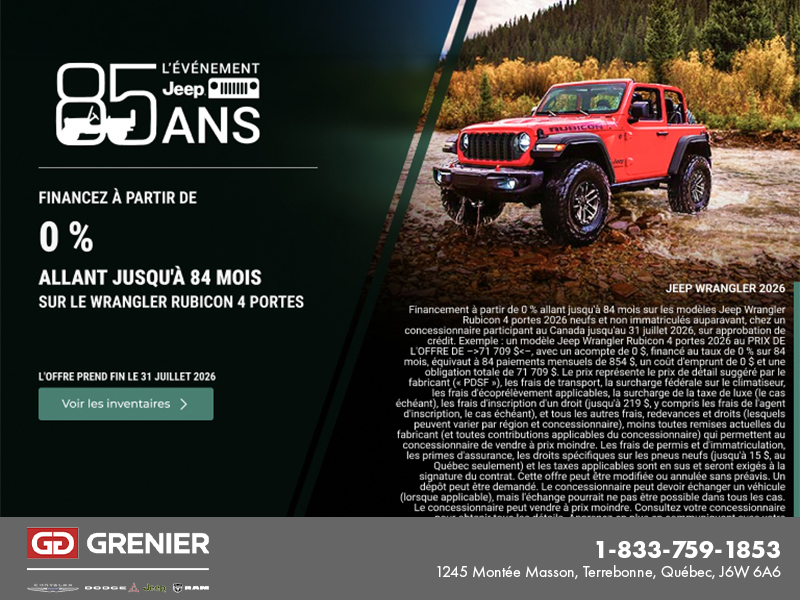 Conduisez un Jeep Wrangler 2026!