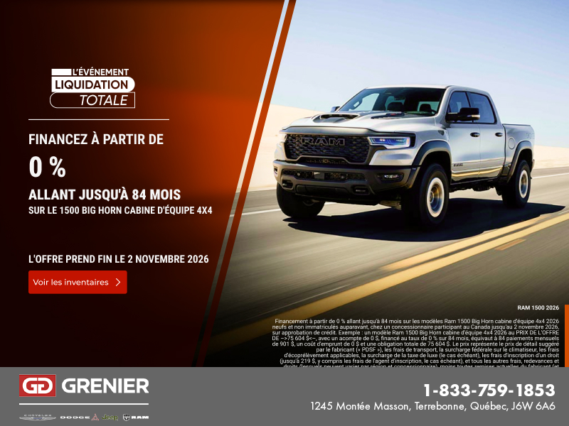 Procurez-vous le RAM 1500 2026