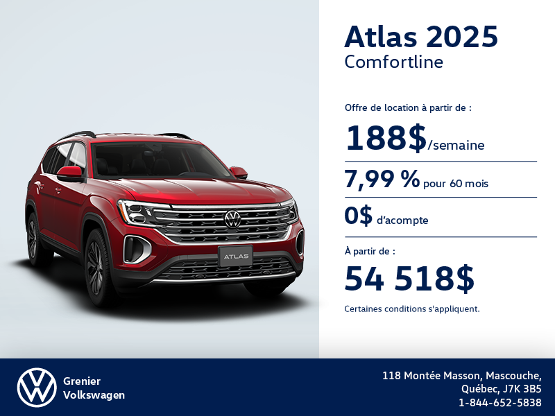 Procurez-vous le Volkswagen Atlas 2025