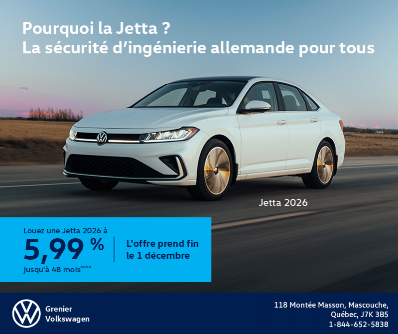 Procurez-vous la Volkswagen Jetta 2026