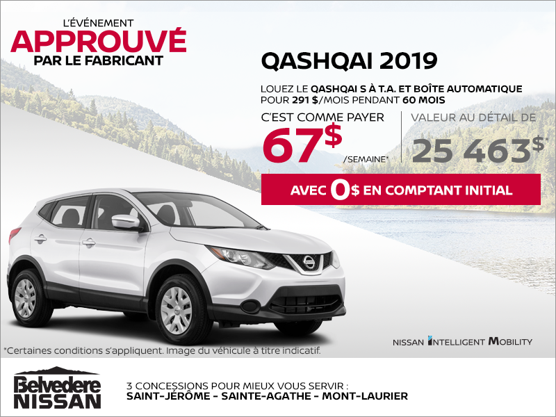 Le Qashqai 2019 en rabais!