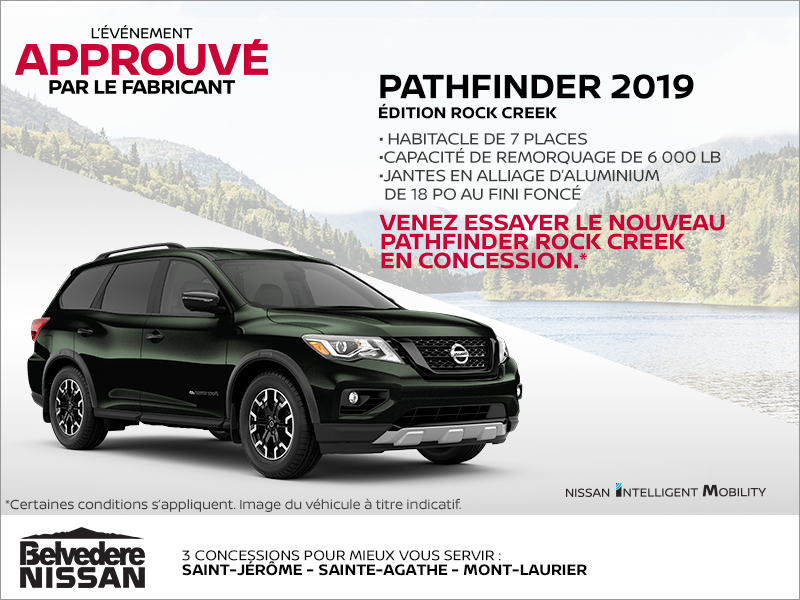 Obtenez le Nissan Pathfinder 2019 dès aujourd'hui!