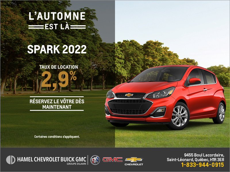 Procurez-vous la Chevrolet Spark 2022!