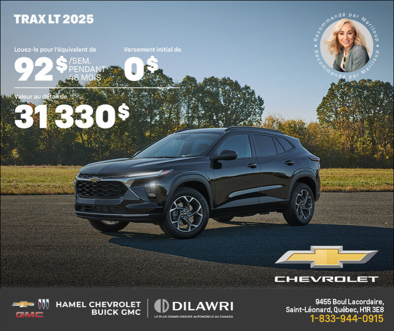 Procurez-vous le Chevrolet Trax LT 2025