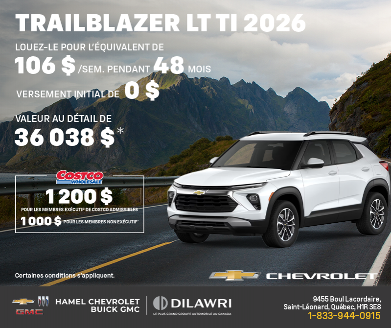 Le Chevrolet Trailblazer LT TI 2026