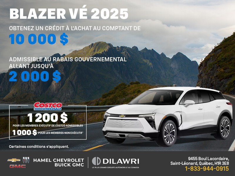 Procurez-vous le Chevrolet Blazer VÉ 2025