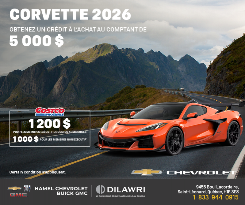 Procurez-vous le Chevrolet Corvette 2026