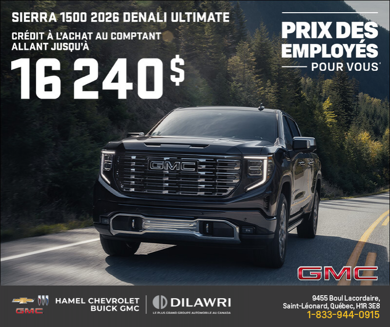 Le GMC Sierra 1500 Denali Ultimate 2026
