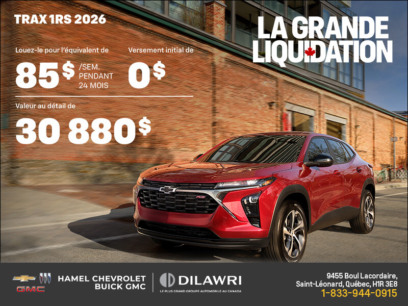 Le Chevrolet Trax 1RS 2026