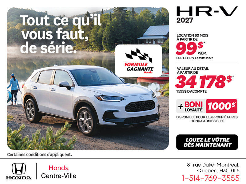 Obtenez la Honda HR-V 2027!