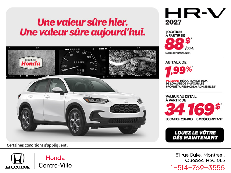 Obtenez la Honda HR-V 2027!