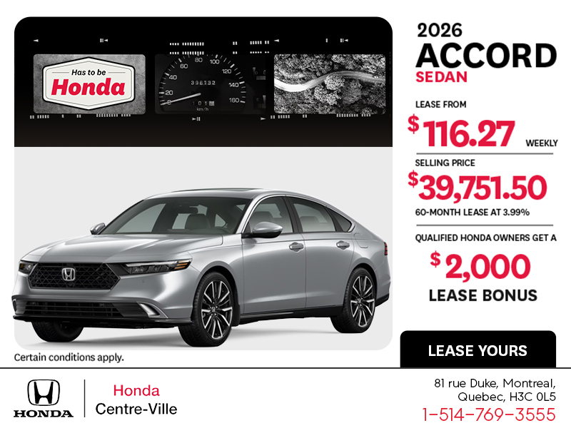 Get the 2026 Honda Accord!