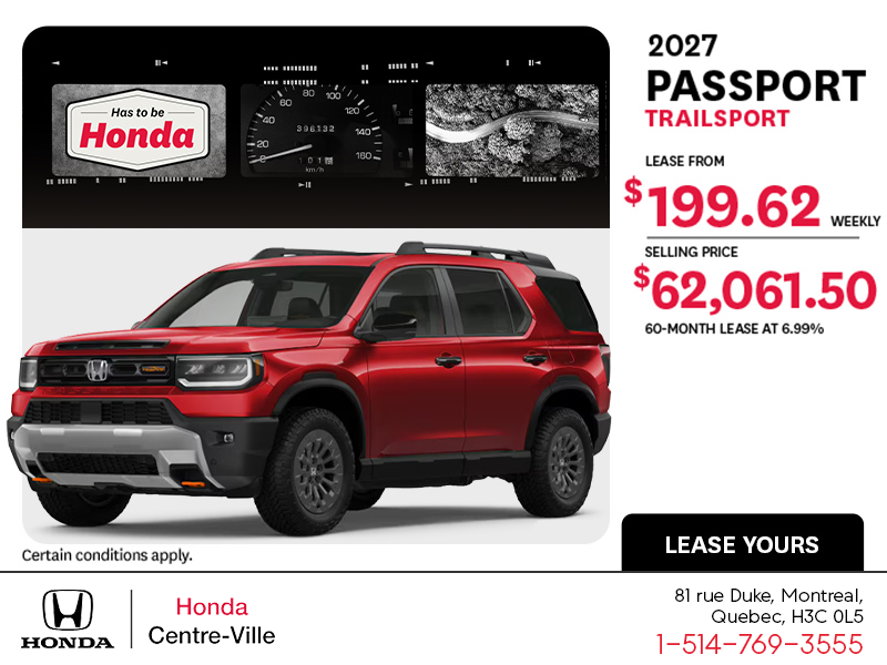 Get the 2027 Honda Passport!