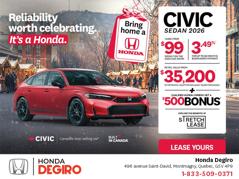 Get the 2026 Honda Civic Sport!
