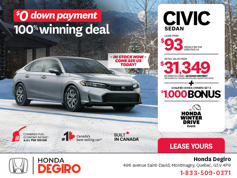 Get the 2026 Honda Civic Sedan!