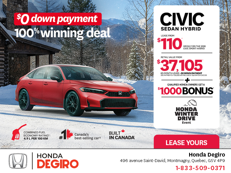 Get the 2026 Honda Civic Sedan Hybrid!