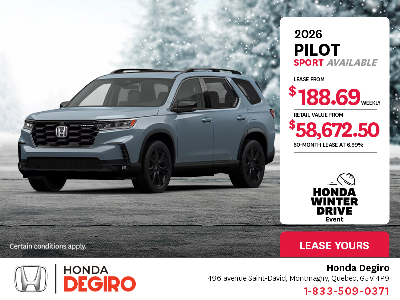 Get the 2026 Honda Pilot!