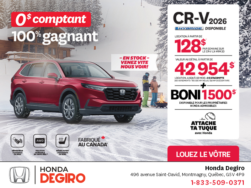 Obtenez le Honda CR-V 2026!
