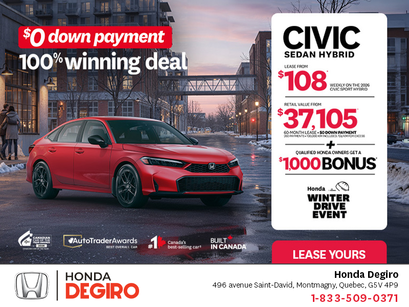 Get the 2026 Honda Civic Sedan Hybrid!