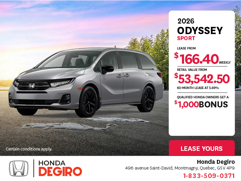 Get the 2026 Honda Odyssey!