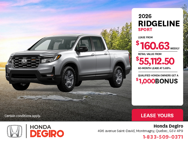 Get the 2026 Honda Ridgeline!