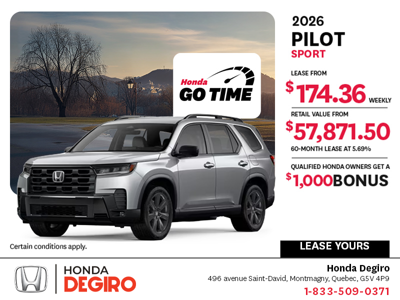 Get the 2026 Honda Pilot!