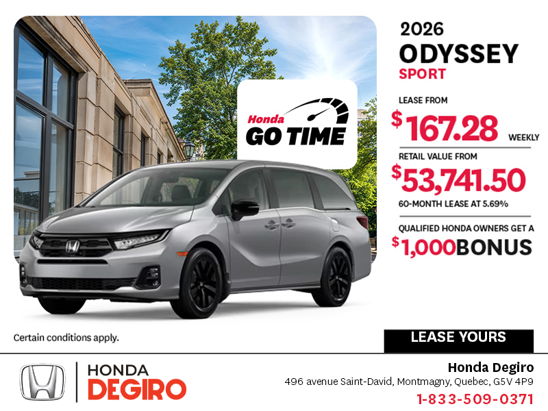 Get the 2026 Honda Odyssey!