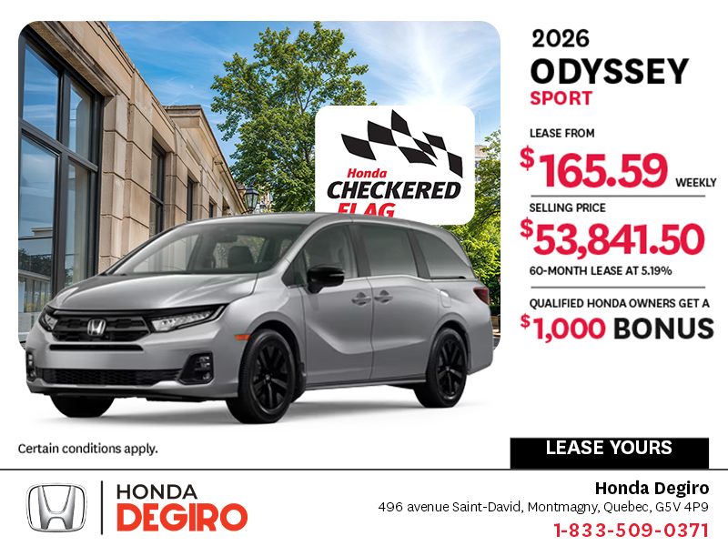 Get the 2026 Honda Odyssey!