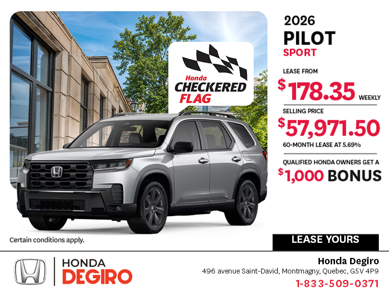 Get the 2026 Honda Pilot!