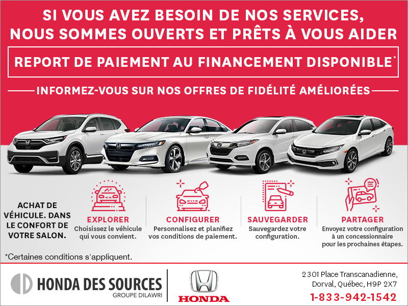 Report de paiement au financement disponible.