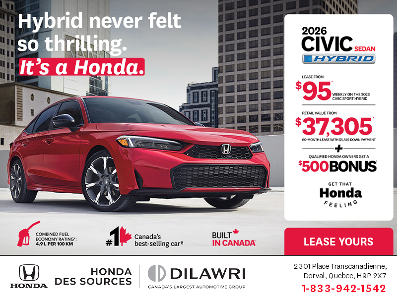 Get the 2026 Honda Civic Sedan Hybrid!