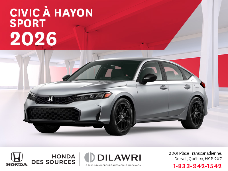 Obtenez le Honda Civic à Hayon 2026 !