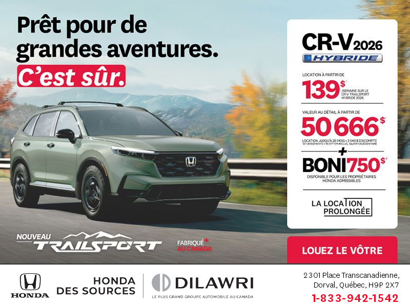 Obtenez le Honda CR-V Hybride 2026!